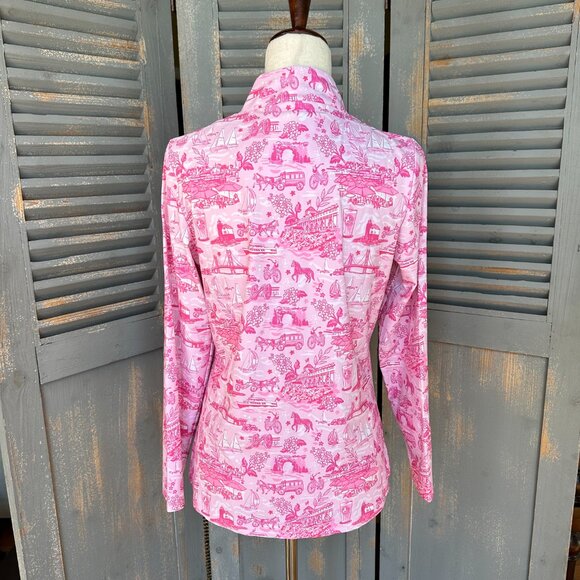 Katherine Way Ana Maria 1/4 Zip Pullover Mackinac Pink Pony Sz S NWT - Picture 12 of 16